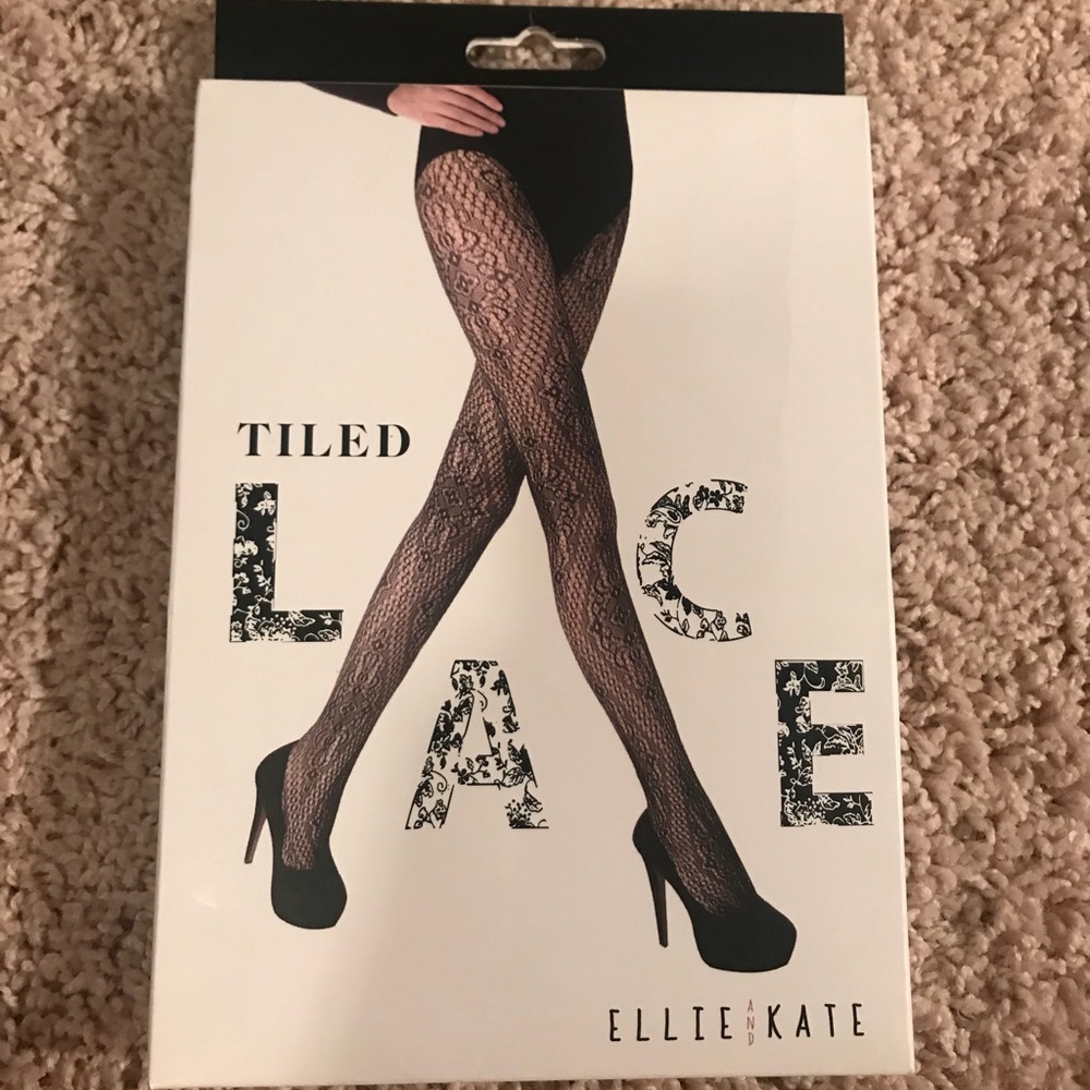 ELLIE AND KATE Tiled Lace Fishnet pantyhose